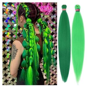 Vibrant Green Synthetic Hair Extensions